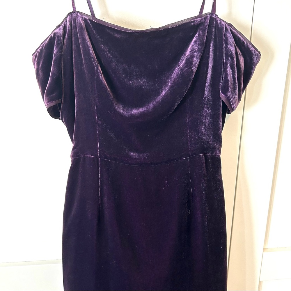 BCBGMaxAzria Women's‎ Purple Off The Shoulder Kerry Velvet Dress Size 8
